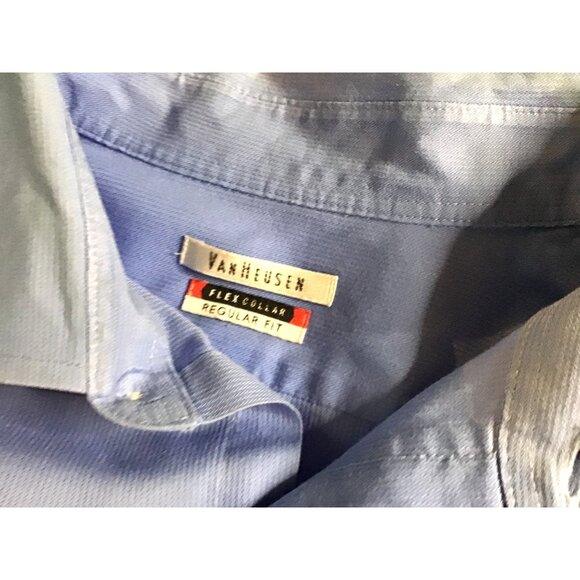 Van Heusen Flex Collar Regular Fit Mens Long Sleeve Shirt Light Blue - Picture 3 of 6